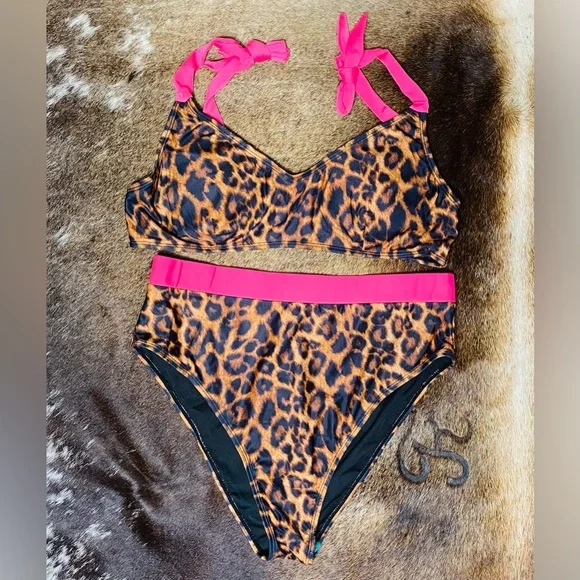 MERIGOLD KISS LEOPARD/PINK BIKINI - Picture 1 of 8